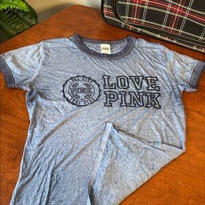 PINK Ringer T Shirt Lightweight Throwback!
